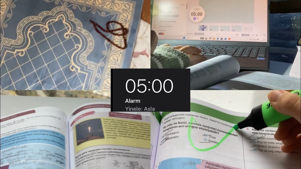 6. Sınıf Ders Çalışma Günlüğüm #2 | 05:00 ‘da uyanalım | Sessiz Vlog #study #keşfetbeniöneçıkar 