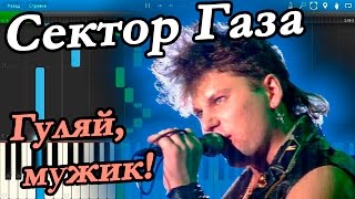 Сектор Газа - Гуляй, Мужик! (на пианино Synthesia)