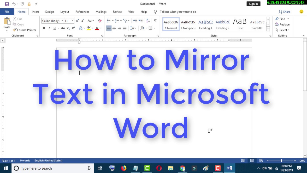 How To Flip Text In Microsoft Word Mirror