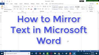 How to Mirror Text in Microsoft Word screenshot 2