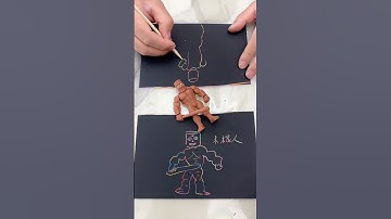 Review tranh cào . Cuộc thi ai vẽ người gỗ đẹp hơn #funnyvideo