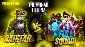 1 vs 4 thumbnail tutorial like nonstop gaming || free fire thuumbnail tutorial
