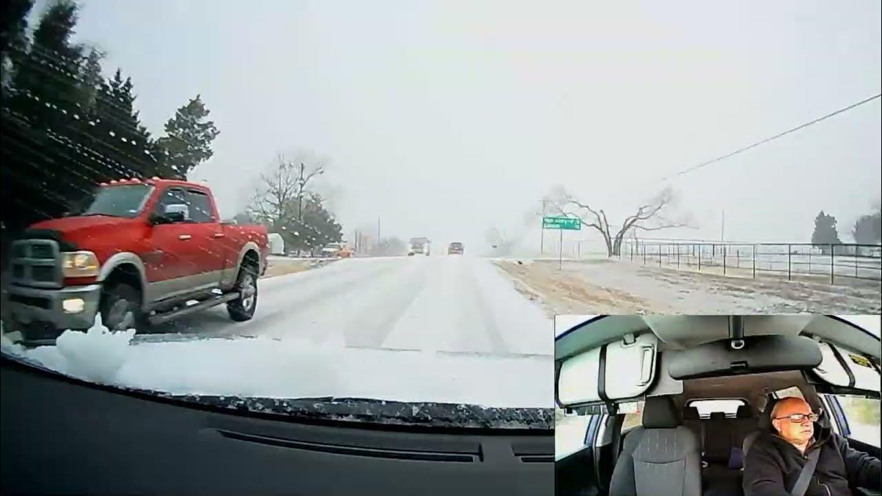 Texas winter storm 2023 Driving on snow and icy road YouTube