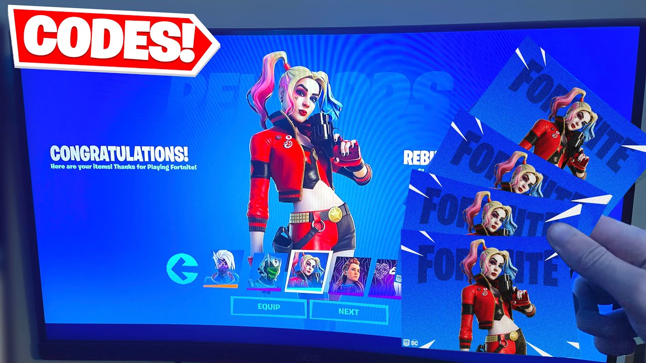 Free harley quinn skin fortnite code altnde