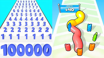 Number Run VS Gummy Worm Go! - All Levels SpeedRun Gameplay Android iOS Ep1