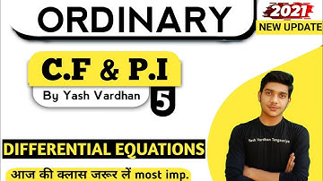 #5 || C.F & P.I ORDINARY DIFFERENTIAL EQUATION WITH CONSTANT COEFFICIENT|| Maths B.Sc. 2nd year #ode