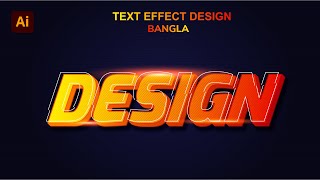 How to Make 3D  Text Effect Design & Light Effect in adobe Illustrator || Text Effect For Freepik