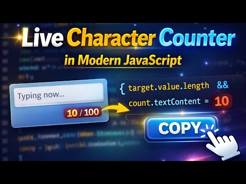 Live Character Counter in 8 Lines ⚡ Modern JavaScript