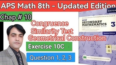 Exercise 10C Q1,2,3  New Secondary Math Book 3II APS Maths 8thII Geometrical Transformations #taleem