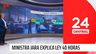 Ley 40 Horas: ministra Jara explica cómo funcionará la medida y aclara que será 'gradual' | 24 Horas