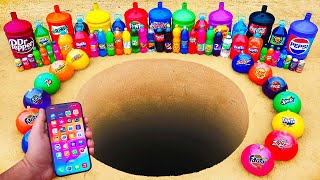 iPhone 15 vs Giant Coca Cola, Mtn Dew, Big Balloons, Fanta, Pepsi, Mirinda vs Mentos Underground