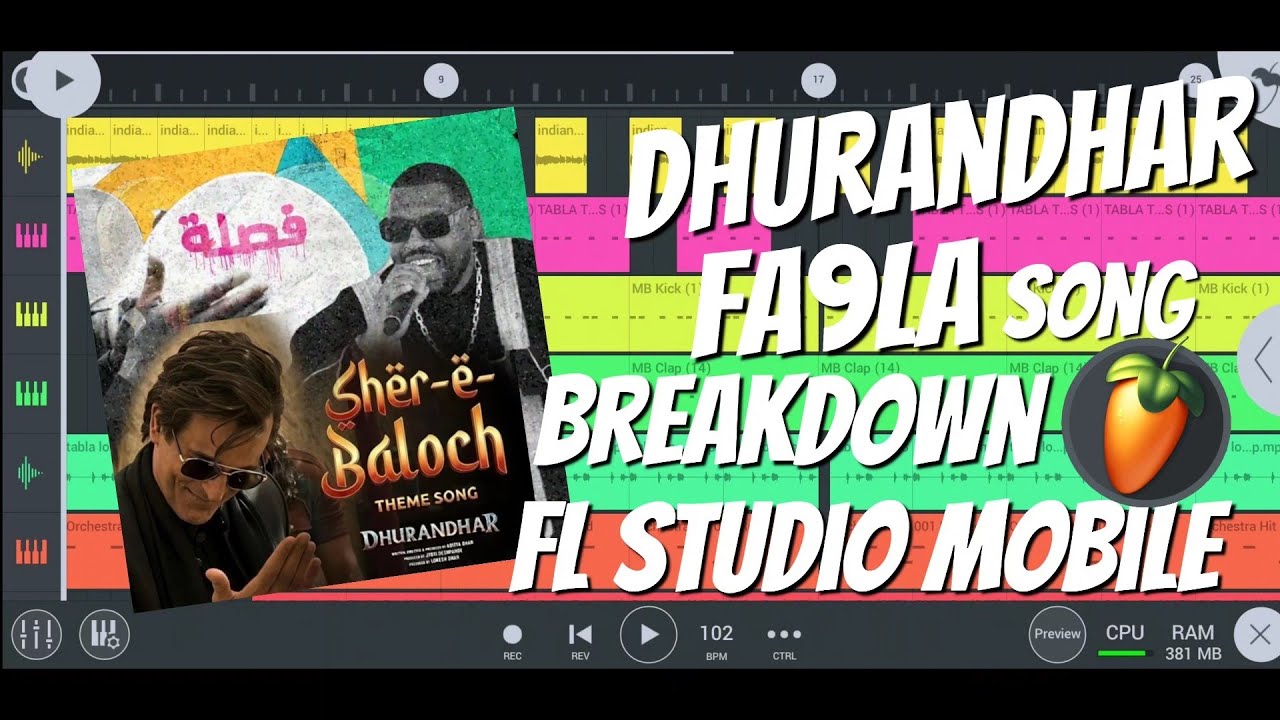 dhurandhar Flipperachi fa9la song breakdown FL studio Mobile