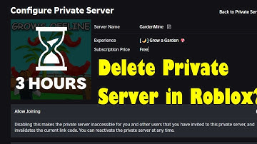 How to Delete A Private Server on Roblox | Grow a Garden