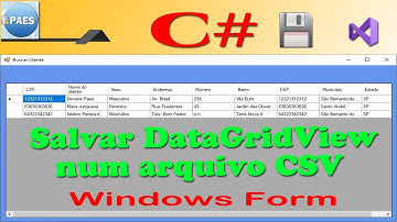 C#, salvar um DataGridView num arquivo CSV. Csharp Windows Form
