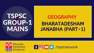 Geography  Bharatadesham Janabha part1  Tspsc Group1 Mains  Tsat  09012023