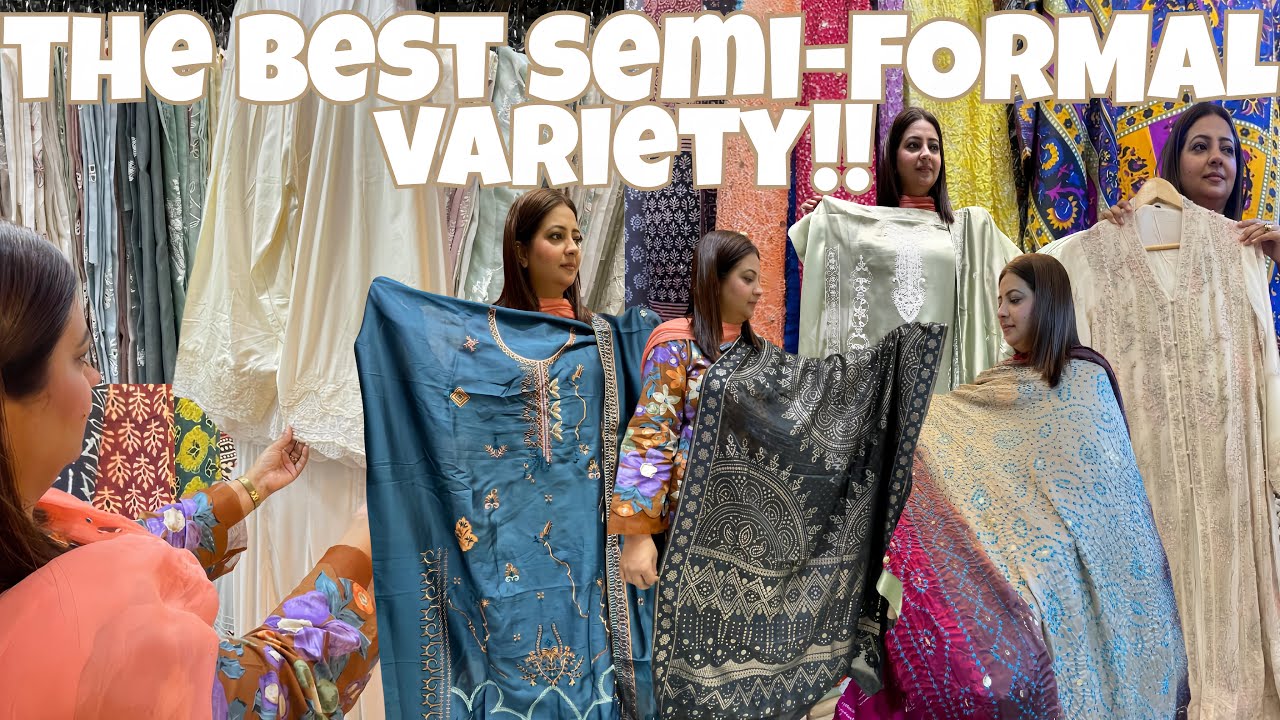 Beautiful Semi Formal Variety| Designer Embroidered Suits|Embroidered Trendy Shalwar||Chiffon Gowns💕