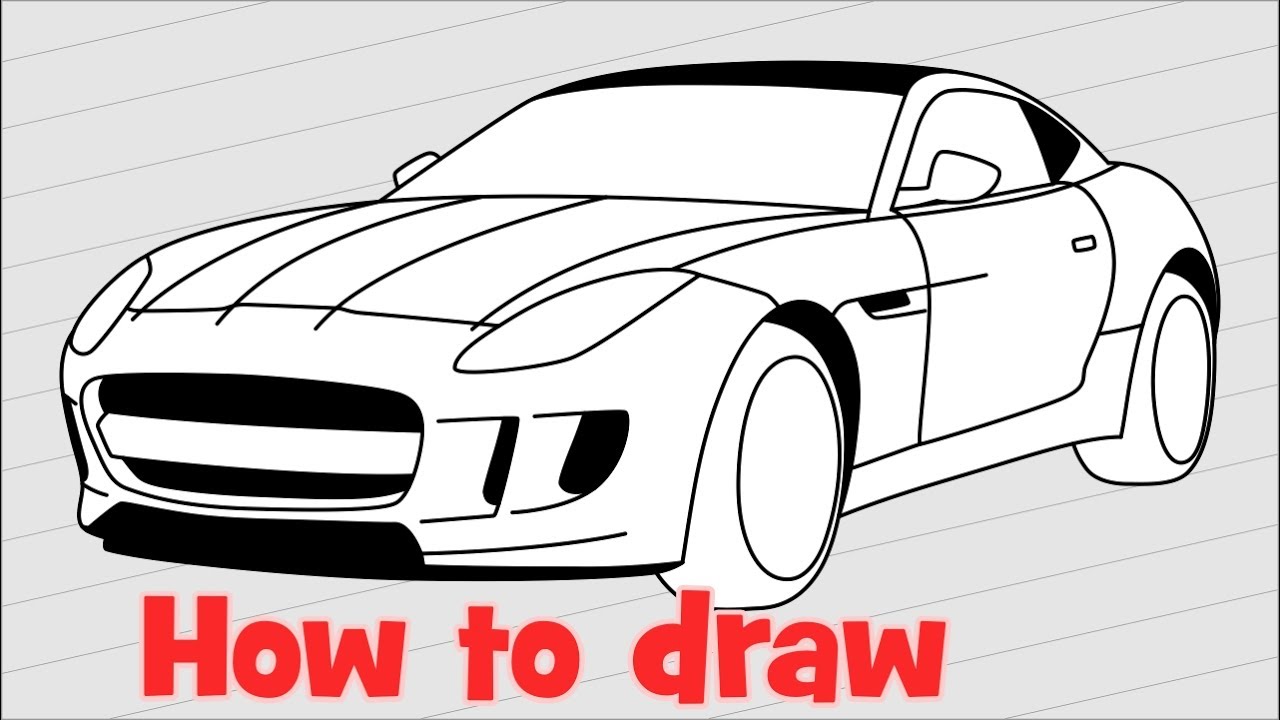 pencil type drawing f 2017 to car  YouTube How Jaguar step F by draw  Type a step