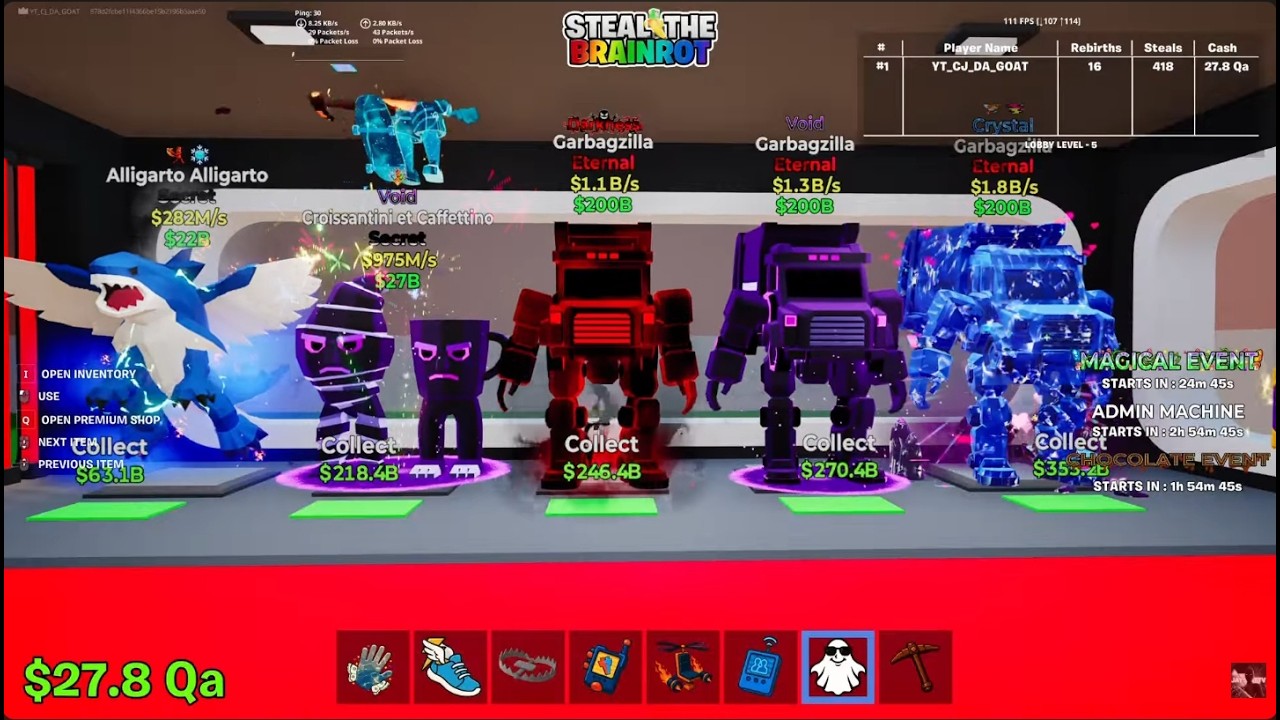 user_5b3f8950Rob Galbraith他1枚 🔴 STEAL THE BRAINROT GIVEAWAY GARBAGZILLA + TRADING - YouTube
