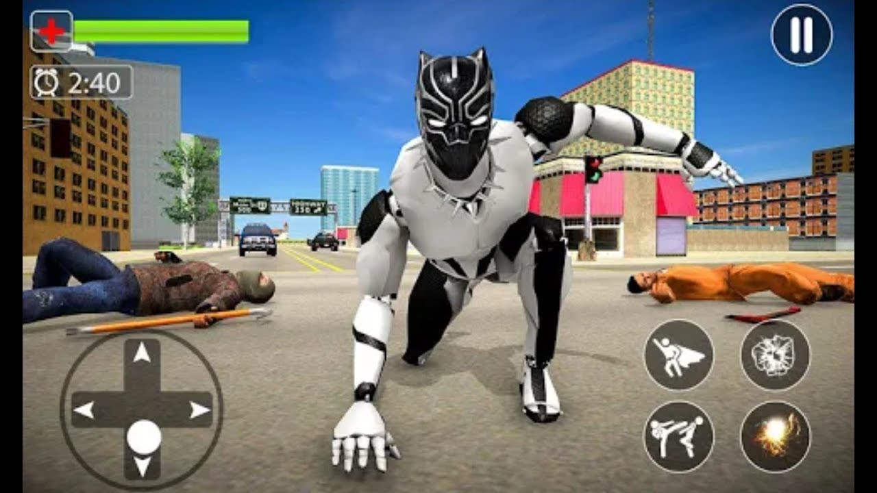 Flying Panther Robot Hero: Robot Black Hero Games - Android Gameplay