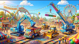 Construction Trucks Build the Ultimate Fun Park! 🚜🎡 | Kids Construction Adventure