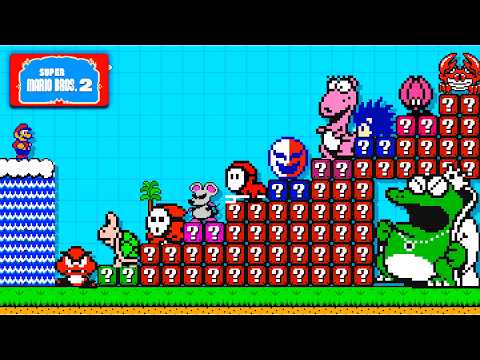 SMB 2 GameStyle! All Bosses! All Power Ups! | Super Mario Maker 2 Course Experiment!