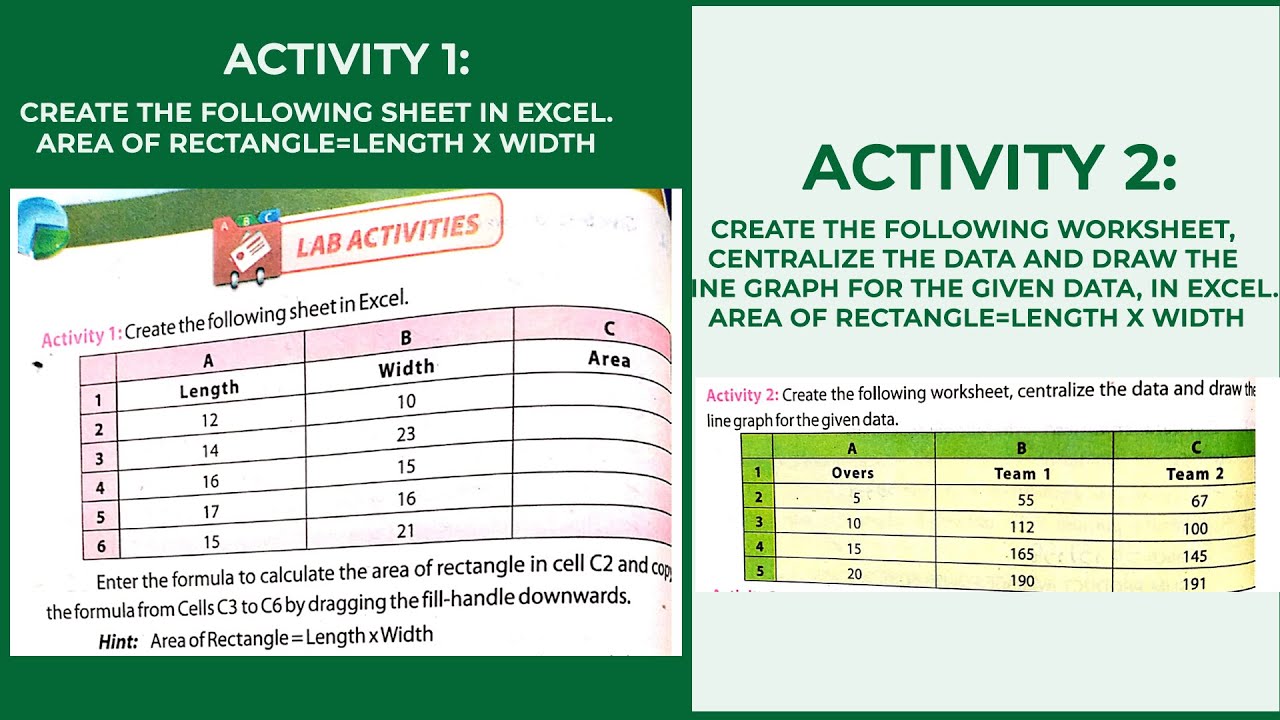 Area of Rectangle and line graph in Excel - YouTube