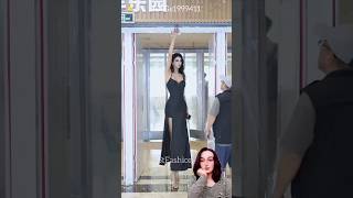 A Tall Woman Stands out in society with her height and style #streetstyle #fashion #reaction #shorts