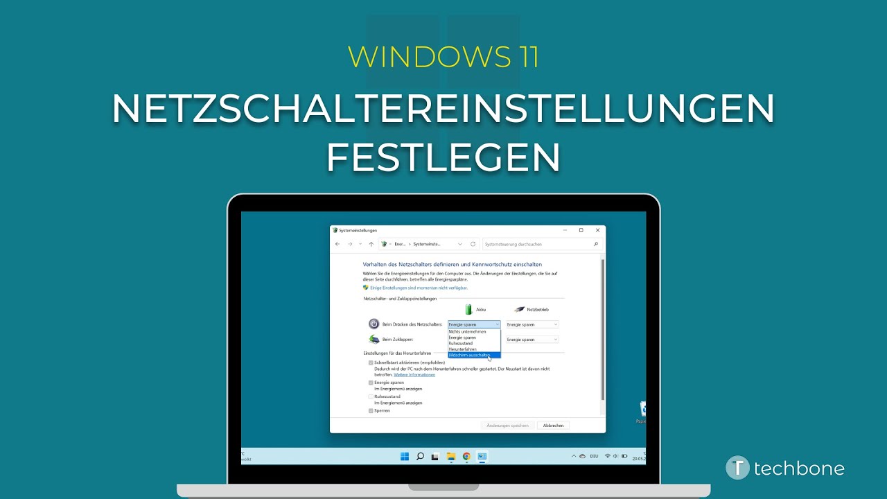 Netzschaltereinstellungen festlegen [Windows 11] 