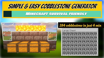 Minecraft 1.17: Simple & Easy Stone Generator (NO REDSTONE)