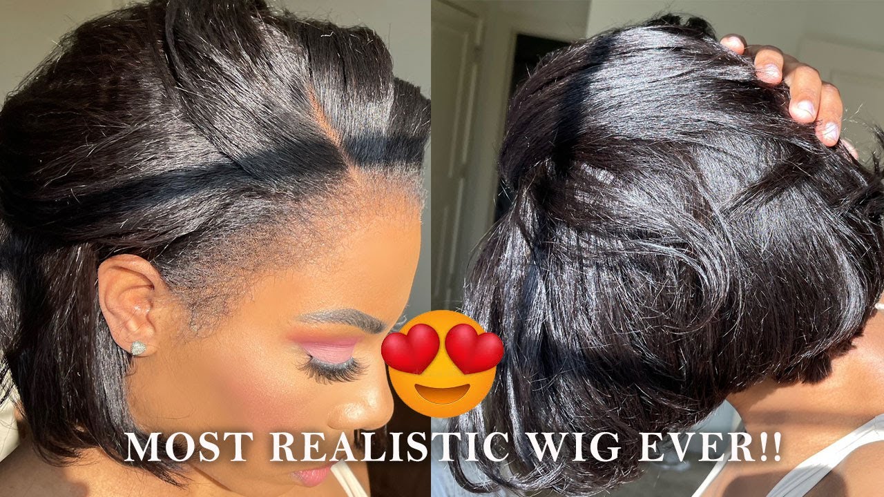 The Kinky Straight BOB Kinky 4C edges Is the TRUTH! MOST REALISTIC WIG EVER!!