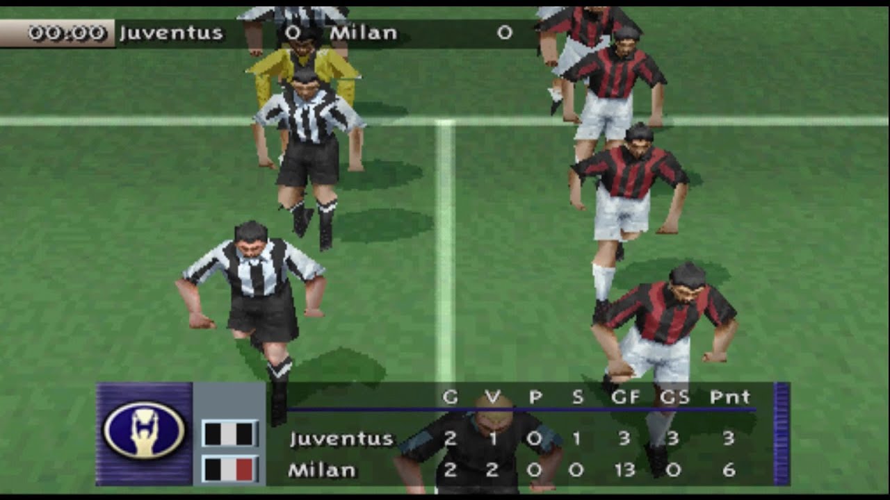 FIFA 99 | Juventus vs AC Milan - Serie A 98/99 - Bierhoff - Ganz - Weah - Gameplay