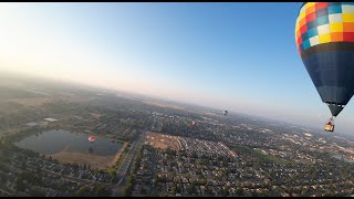 CLOVISFEST 2023 Sunday morning flight - The Remax balloon was about to land in the water . @freeflymonkey