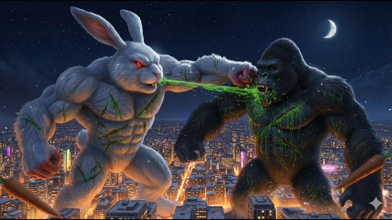 KILLER BUNNY! 🥕 GIANT RABBIT VS KING KONG: Can Kong Catch This Deadly Speedster?