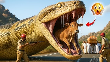Brave Heroes Rescue Helpless Calf from GIANT Python Attack!