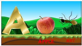 Phonics Song with TWO Words- A For Apple and A for Ants - ABC Alphabet Rhymes and kid songs