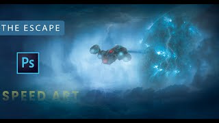 The Escape Sci-fi Art | Photoshop Matte Painting #speed_art