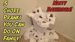 5 Chore Pranks You Can Do On Family- HOW TO PRANK (Evil Booby Traps)