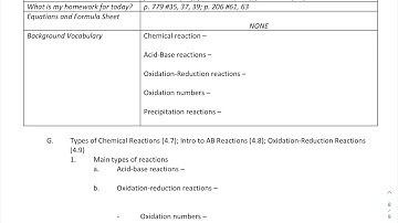 4.7, 4.8, 4.9 part 1 Video - Types of Reactions