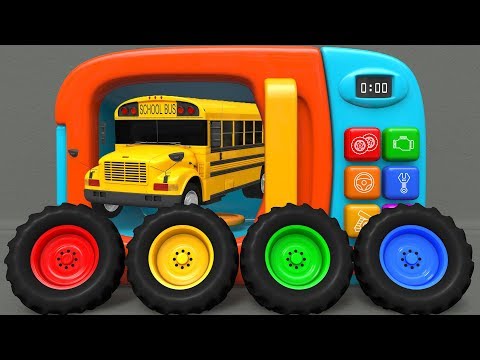 Learn Colors with Yellow School Bus Street Vehicle Assembly Car and Balls | Zorip - Nursery Rhymes