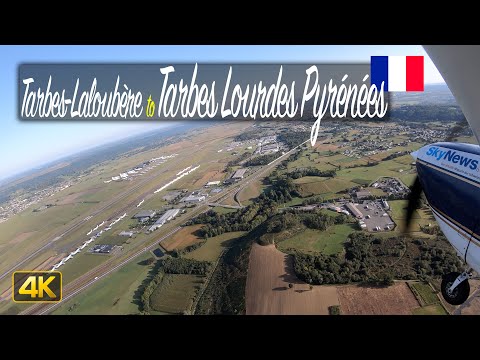 Pilots View: Flight from Tarbes Laloubère to Tarbes Lourdes Pyrénées Airport🇫🇷