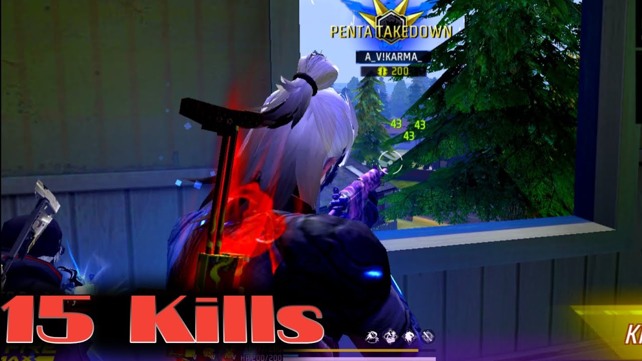 Free Fire | 15 Kills | Mobile Game Play Master | 