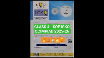 Class 4 IGKO Olymiad question paper 2025-26 | SOF IGKO Class 4 | GK olympiad question paper