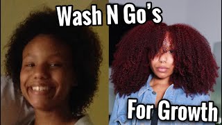 HOW I GREW MY NATURAL HAIR USING WASH N' GO'S | No Protective Styling ‍♀