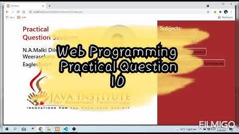 Web Programming Practical Question 10 (Day 1)