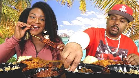 TRYING MORE NIGERIAN FOOD! EGUSI SOUP, STEW, OKRA SOUP, JOLLOF RICE, & SUYA CHICKEN MUKBANG!