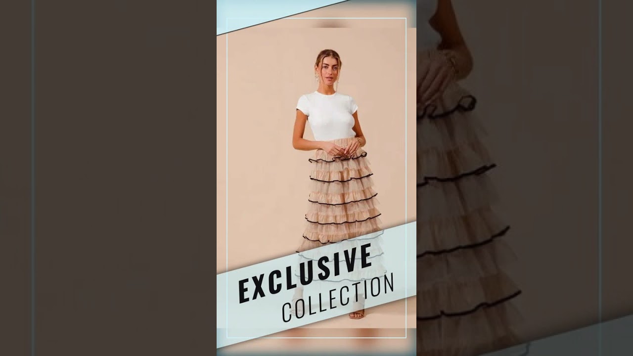 SO ME Layered Ruffled Tulle Maxi Skirt