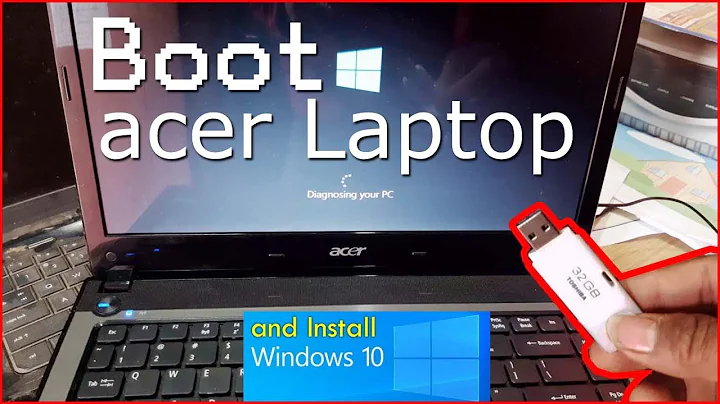 Boot acer laptop using bootable usb drive | install windows 10