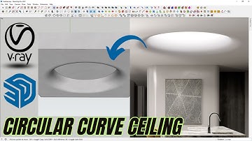 Curve ceiling in Sketchup | ceiling design | Vray | Sketchup Tutorial