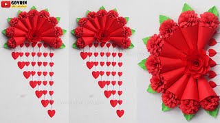 Flower Wall Hanging Craft Ideas with Paper / DIY Room Decor / How to Make Wall Hanging With Paper