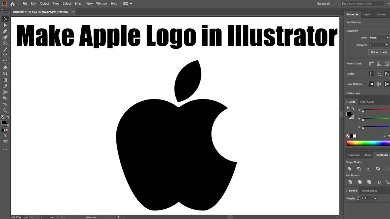 Make Apple Logo in Adobe Illustrator Tutorial in Tamil - YouTube